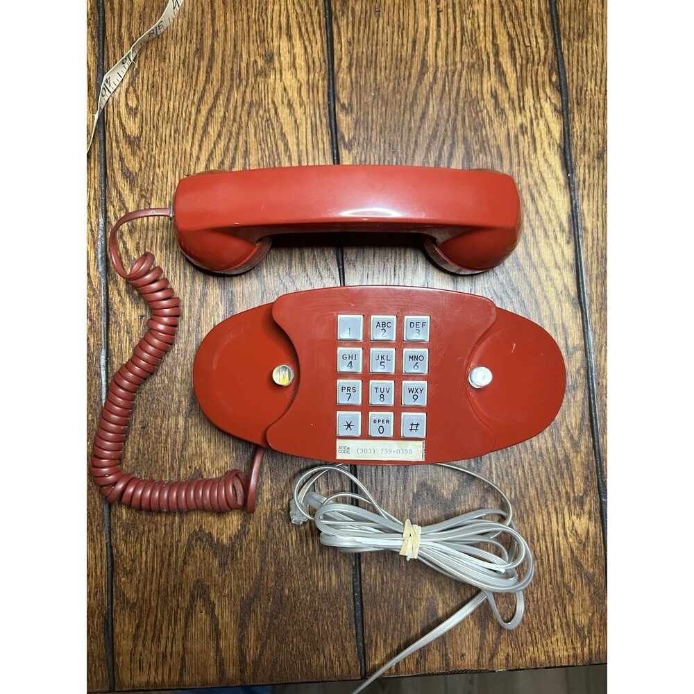Vintage WORKING Faded Red Western Electric 2702BM Push Button Princess Telephone